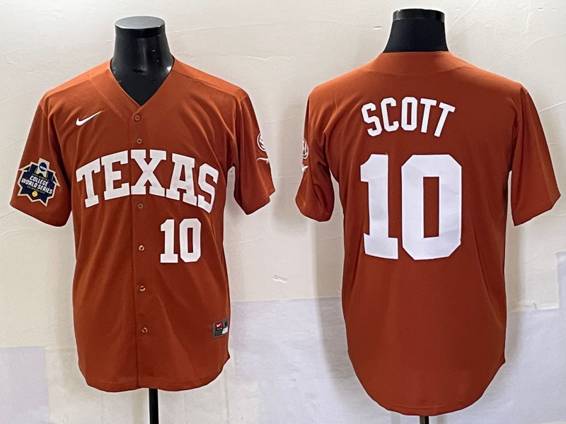 Men Texas Longhorns #10 Scott brown Nike joint Name NCAA 2025 Jersey style 31